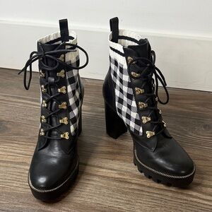 ANTONIO MELANI Black and White Lace Up Boots